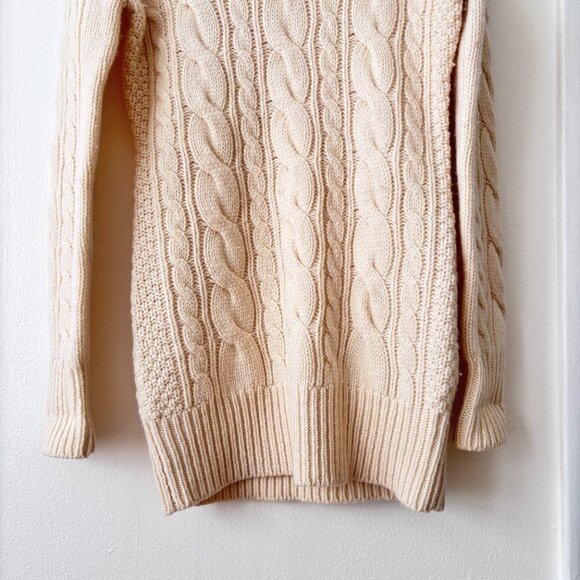 L.K. Bennett Cream Cable Knit Cowl Neck Lambswool Sweater - Picture 5 of 7